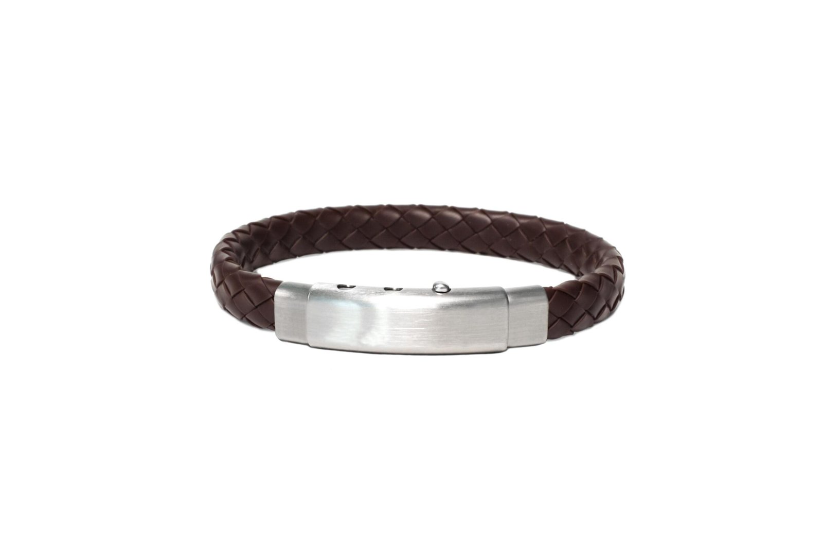 1b324abdf96e410d9fbd21fa362209c8 BORSARI PULSERA ACERO CAUCHO MARRON - Imagen 1