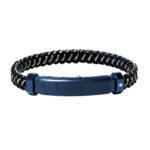 BORSARI PULSERA ACERO CUERO BRILLANTE