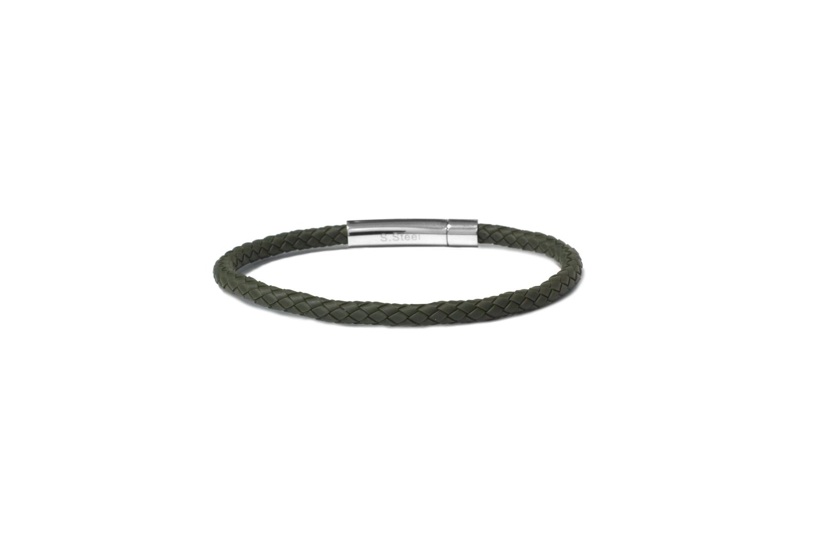 4772eeecb6444c7a8ae04010c0289627 BORSARI PULSERA ACERO CAUCHO VERDE - Imagen 1