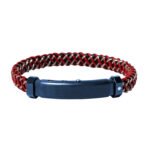 BORSARI PULSERAS ACERO CUERO BRILLANTE